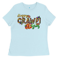 Baby Blue Happy crawdi Gras Ladies Tee - LillyAllenDesigns