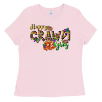Bubblegum Pink Happy crawdi Gras Ladies Tee - LillyAllenDesigns