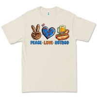 Bone Peace Love Hotdog Premium Tee - BundleAndBundleShop