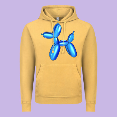 Blue Dog Balloon Vintage Hoodie Designed By Artiststas