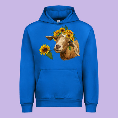 Goat With Sunflower Urban Hoodie Designed By Ranaportraitstore