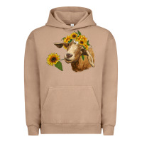 Pigment Burro goat with sunflower Urban Hoodie - RanaPortraitStore