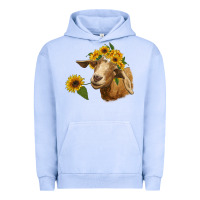 Pigment Grape Ice goat with sunflower Urban Hoodie - RanaPortraitStore