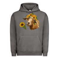 Pigment Tornado goat with sunflower Urban Hoodie - RanaPortraitStore