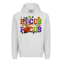 Dove Grey hocus focus halloween teacher Premium Hoodie - BarkalooDesign