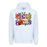 White hocus focus halloween teacher Premium Hoodie - BarkalooDesign
