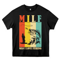 Black fishing t  shirt milf man i love fishing t  shirt Heavy Core Tee - baoMotion