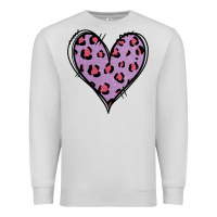 Dove Grey Glitter Purple Leopard Heart Premium Sweatshirt - Jasminsmagicworld
