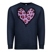 Navy Glitter Purple Leopard Heart Premium Sweatshirt - Jasminsmagicworld