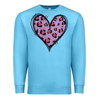 Ocean Blue Glitter Purple Leopard Heart Premium Sweatshirt - Jasminsmagicworld
