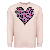 Pale Pink Glitter Purple Leopard Heart Premium Sweatshirt - Jasminsmagicworld