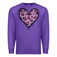 Purple Glitter Purple Leopard Heart Premium Sweatshirt - Jasminsmagicworld