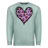Seafoam Glitter Purple Leopard Heart Premium Sweatshirt - Jasminsmagicworld