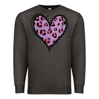 Smoke Glitter Purple Leopard Heart Premium Sweatshirt - Jasminsmagicworld