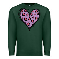 Sports Green Glitter Purple Leopard Heart Premium Sweatshirt - Jasminsmagicworld
