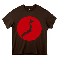 Chocolate Brown japan island Heavy Core Tee - baoMotion