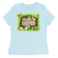 Baby Blue Oh how he loves us Easter Day Ladies Tee - LillyAllenDesigns