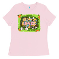 Bubblegum Pink Oh how he loves us Easter Day Ladies Tee - LillyAllenDesigns