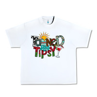 White Tanned And Tipsy Urban Heavy Tee - CowhideDigitalArt