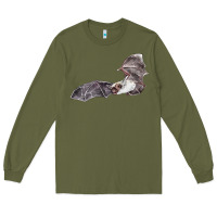 Army Green mexican free tailed bat Long Sleeve Tee - LillyAllenDesigns