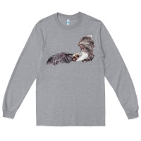 Heather Grey mexican free tailed bat Long Sleeve Tee - LillyAllenDesigns