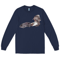 Navy mexican free tailed bat Long Sleeve Tee - LillyAllenDesigns