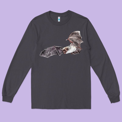 Mexican Free Tailed Bat Long Sleeve Tee Designed By Lillyallendesigns