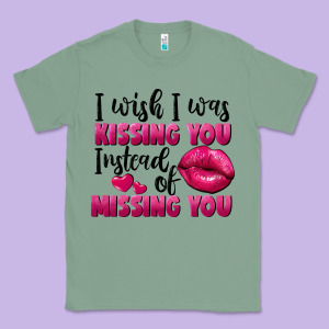 I Wish I Was Kissing You Instead Of Missing You Classic Tee Designed By Fadigitalartstudio