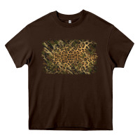 Chocolate Brown Camouflage Leopard Background Heavy Core Tee - Jasminsmagicworld