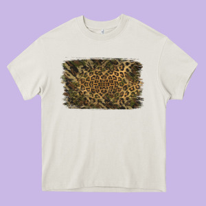 Camouflage Leopard Background Heavy Core Tee Designed By Jasminsmagicworld