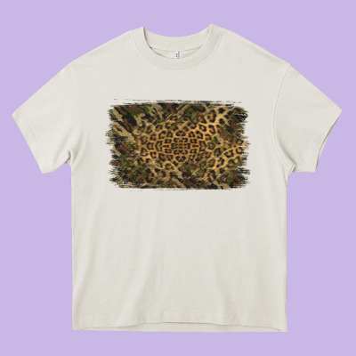 Camouflage Leopard Background Heavy Core Tee Designed By Jasminsmagicworld