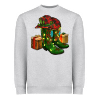 Heather Grey cowboy hat with boots christmas Heavyweight Sweatshirt - RanaPortraitStore