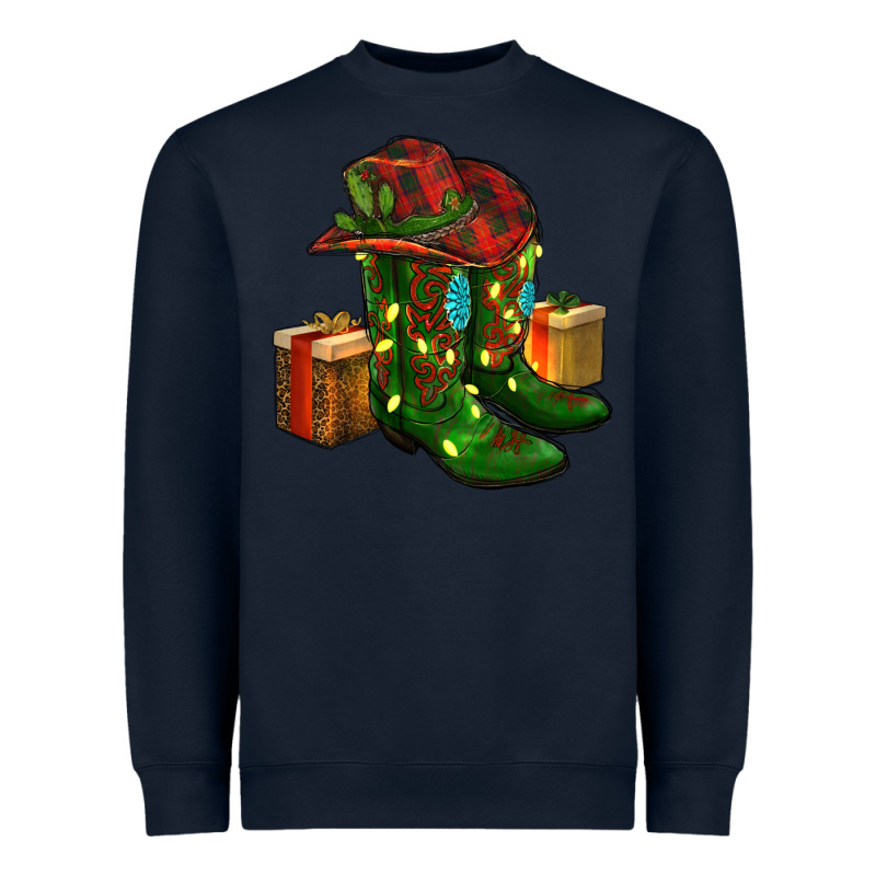 Cowboy Hat With Boots Christmas Heavyweight Sweatshirt by RanaPortraitStore | Teevron
