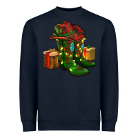 Navy cowboy hat with boots christmas Heavyweight Sweatshirt - RanaPortraitStore