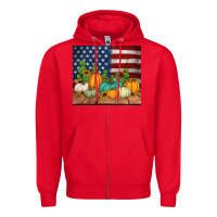 Red fall themed american tumbler Zipper Hoodie - Jasminsmagicworld