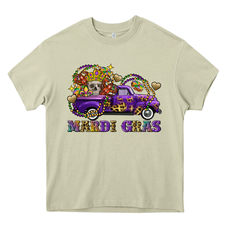 Mardi Gras Skull Truck Heavy Core Tee by FaDigitalArtStudio | Teevron