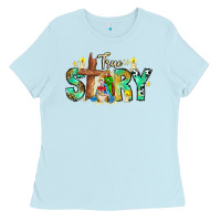 Baby Blue True Story Ladies Tee - CowhideDigitalArt