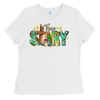 White True Story Ladies Tee - CowhideDigitalArt