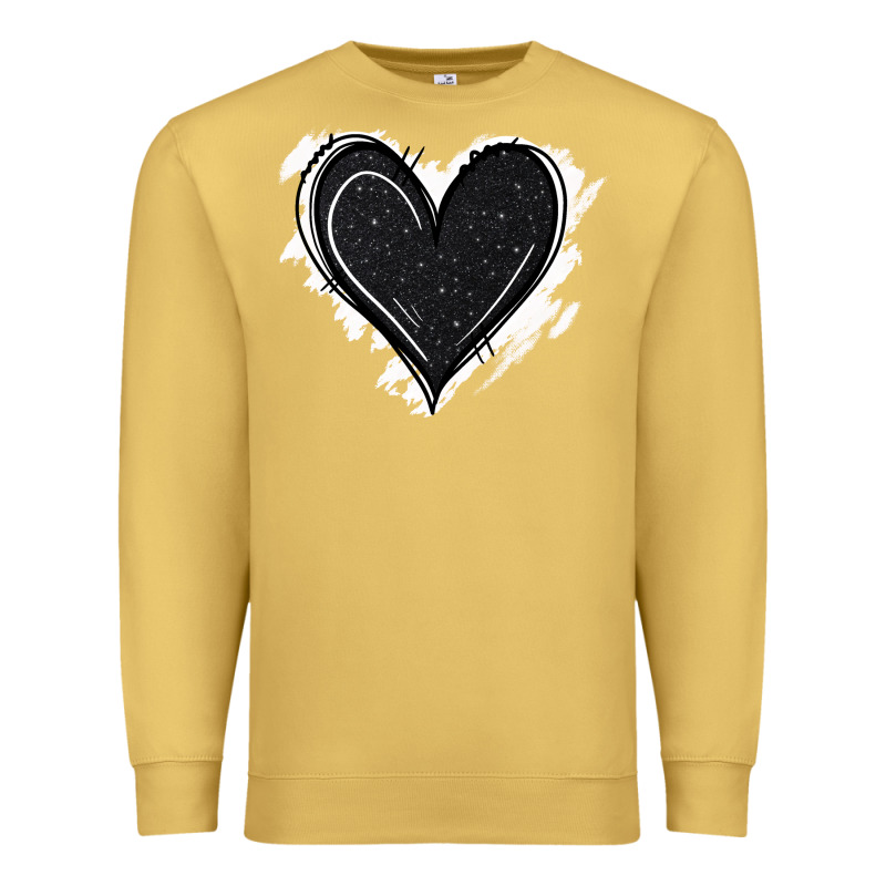 Black Glitter Heart Premium Sweatshirt by Jasminsmagicworld | Teevron