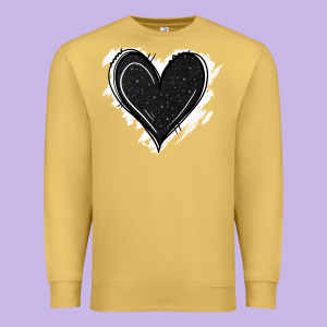 Black Glitter Heart Premium Sweatshirt Designed By Jasminsmagicworld