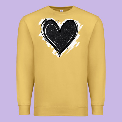 Black Glitter Heart Premium Sweatshirt Designed By Jasminsmagicworld