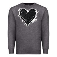 Charcoal Heather black glitter heart Premium Sweatshirt - Jasminsmagicworld