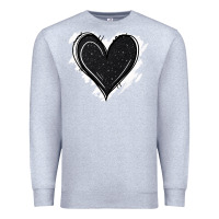 Heather Grey black glitter heart Premium Sweatshirt - Jasminsmagicworld