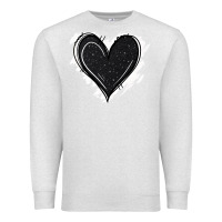 Oatmeal Heather black glitter heart Premium Sweatshirt - Jasminsmagicworld