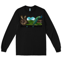 Black Peace Love Peacock Long Sleeve Tee - LillyAllenDesigns