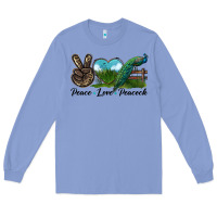 Colony Blue Peace Love Peacock Long Sleeve Tee - LillyAllenDesigns