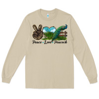 Mushroom Peace Love Peacock Long Sleeve Tee - LillyAllenDesigns