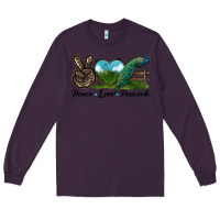 Plum Peace Love Peacock Long Sleeve Tee - LillyAllenDesigns