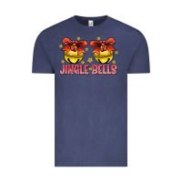 Vintage Denim Jingle Bells Vintage Tee - CowhideDigitalArt