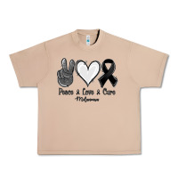 Burro Peace Love Cure Melanoma Cancer Urban Heavy Tee - Jasminsmagicworld